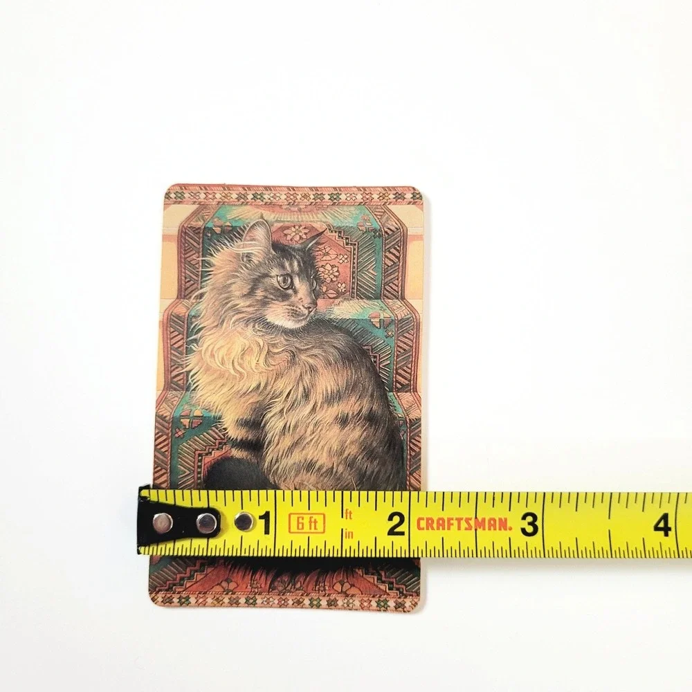 Vintage 90s Ivory Cats Card Bookmark Ruskin Stairs 1990 Lesley Anne Antioch W215